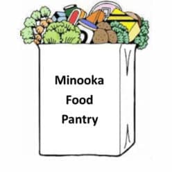 Minooka food pantry bag full of food