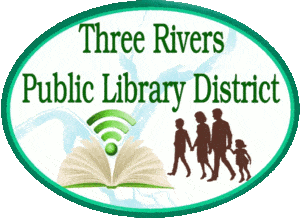 Three Rivers Public Library logo with family
